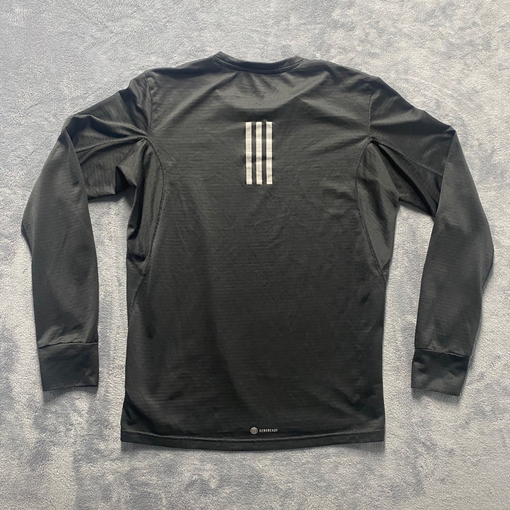 Adidas Shirt Mens Small Aeroready Long Sleeve Training Black HM8436 Made in 2022 - Picture 2 of 9